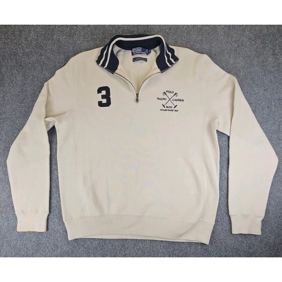Vintage Polo Ralph Lauren RLPC 1/4 Zip Pullover Sweater Mens XL PERFECT 1384